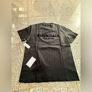 Fear of God ESSENTIALS Black Logo Short Sleeve Tee